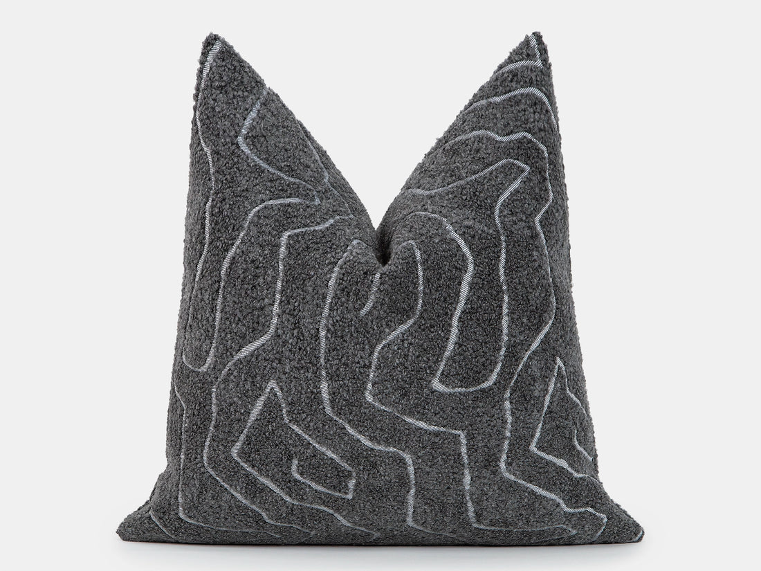 Dark Gray Graffito Pillow Cover