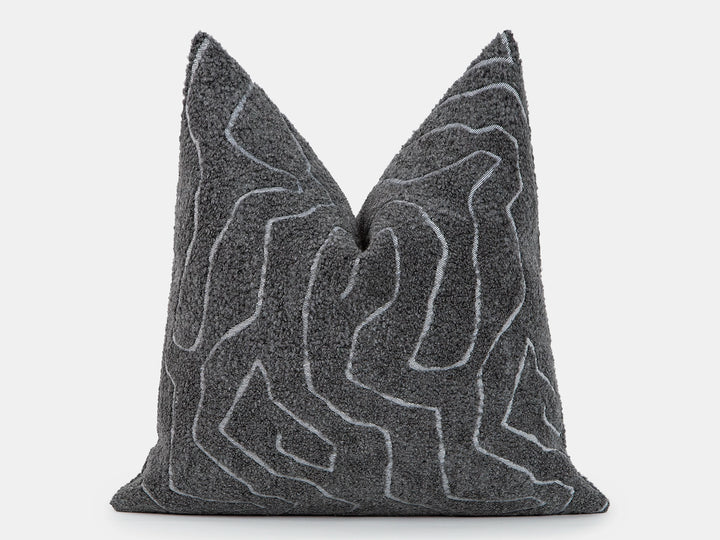 Dark Gray Graffito Pillow Cover