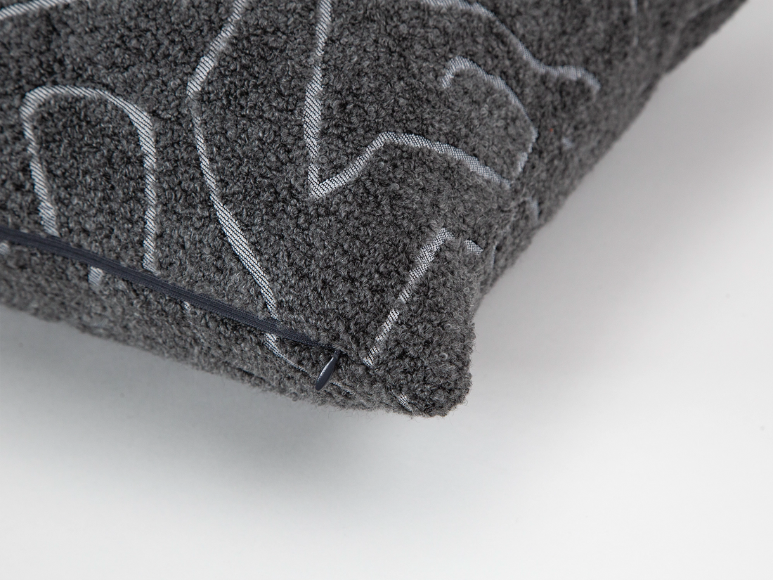 Dark Gray Graffito Pillow Cover