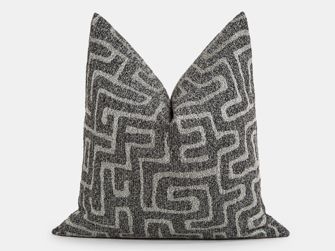 Dark Gray Maze Pillow Cover – Tessera