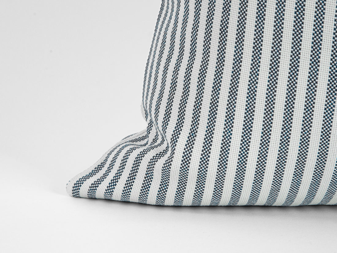 Dark Gray Striped Outdoor Pillow Cover