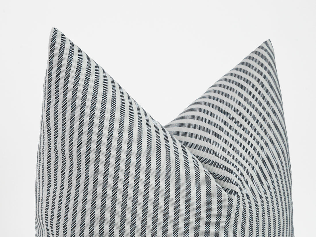 Dark Gray Striped Outdoor Pillow Cover
