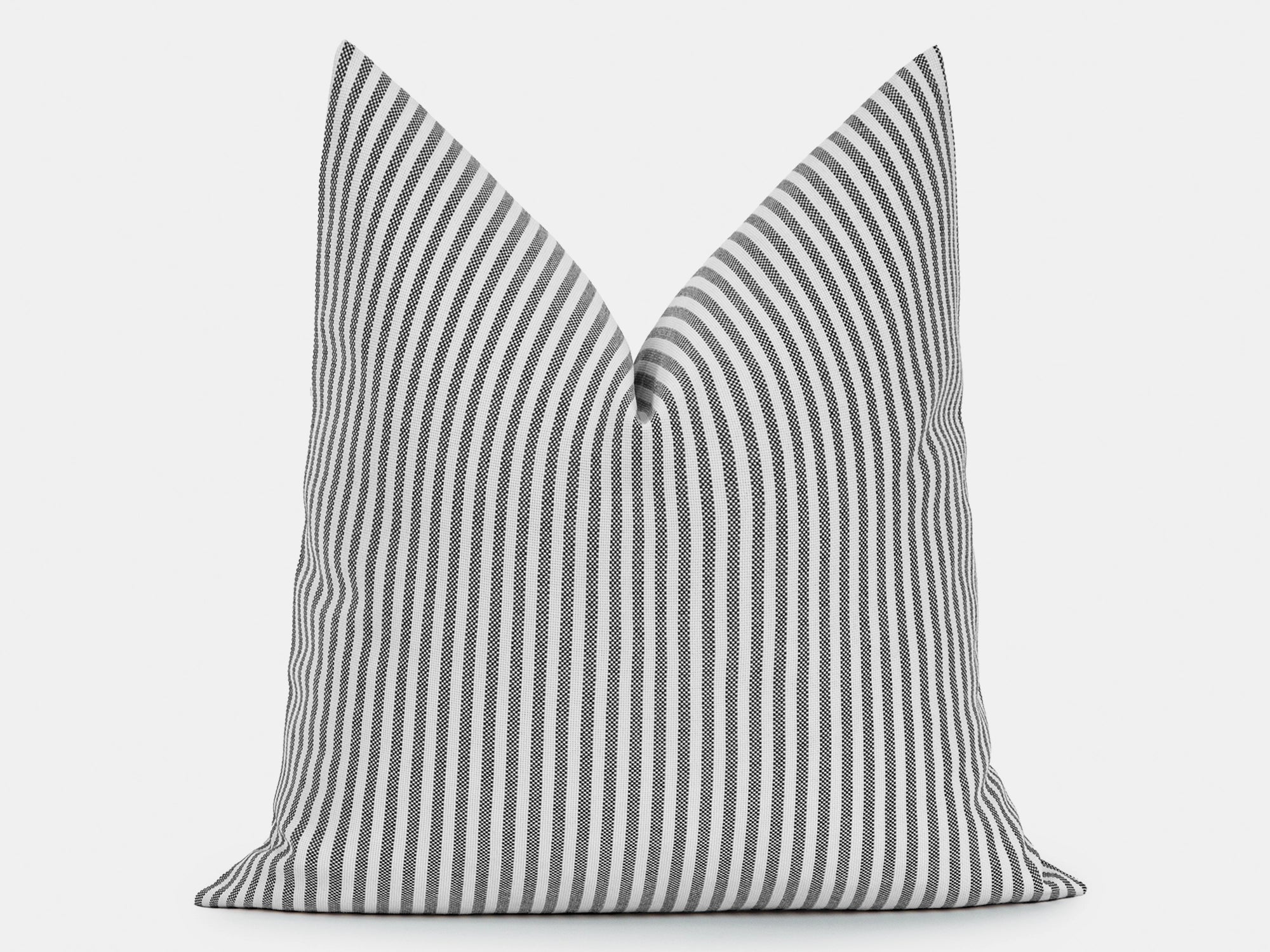 Dark Gray Striped Outdoor Pillow Cover