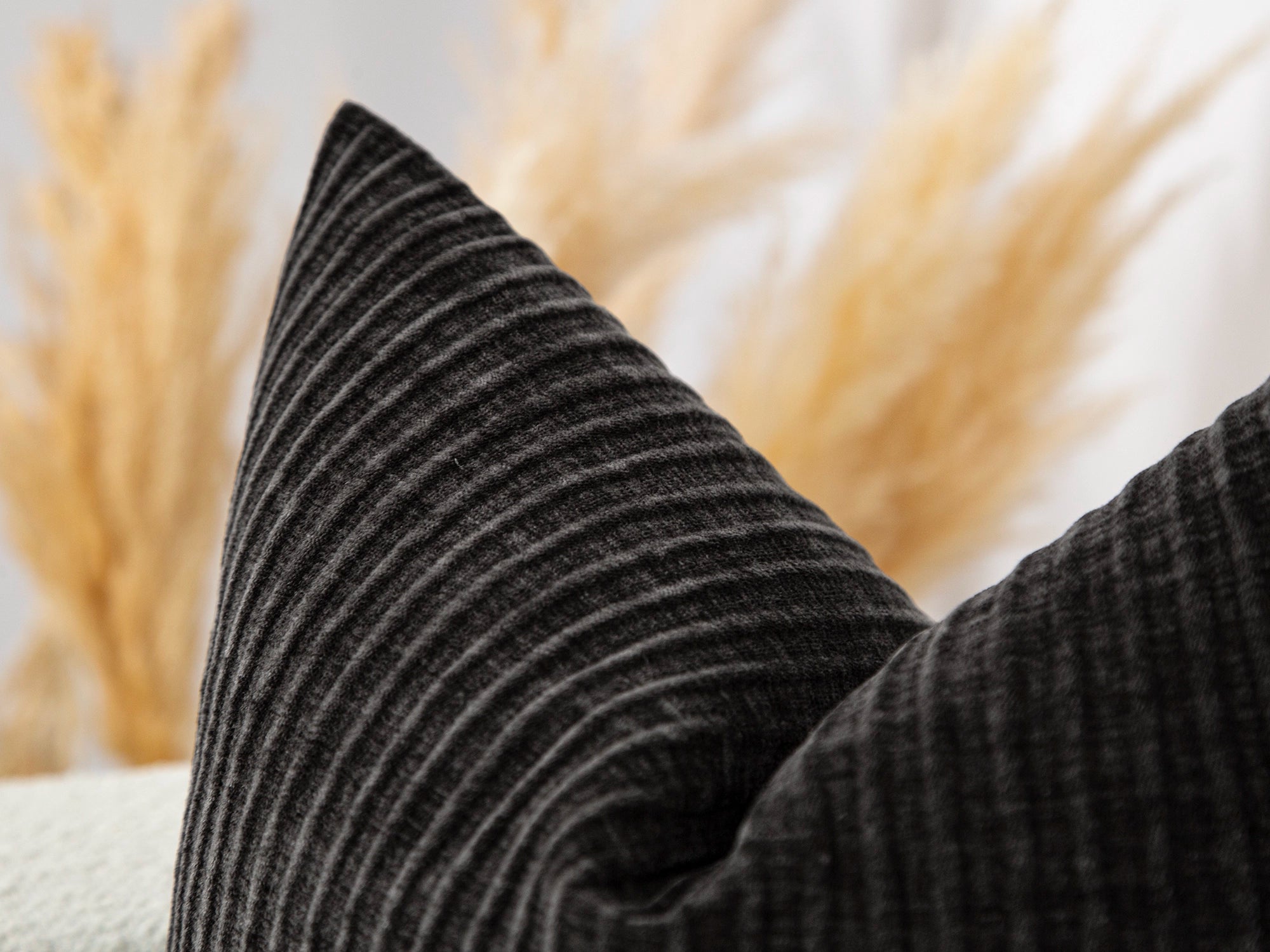 Dark Gray Corduroy Pillow Cover