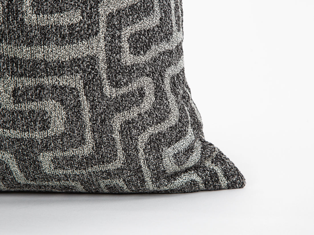 Dark Gray Maze Pillow Cover – Tessera