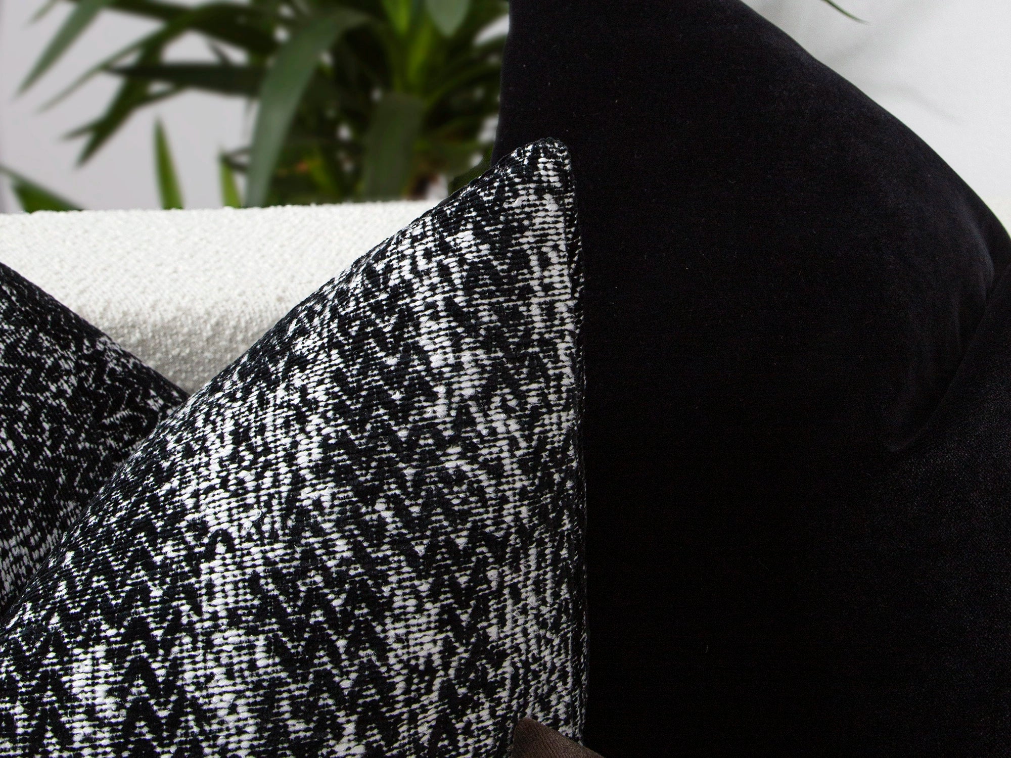 Black Woven Pillow Cover