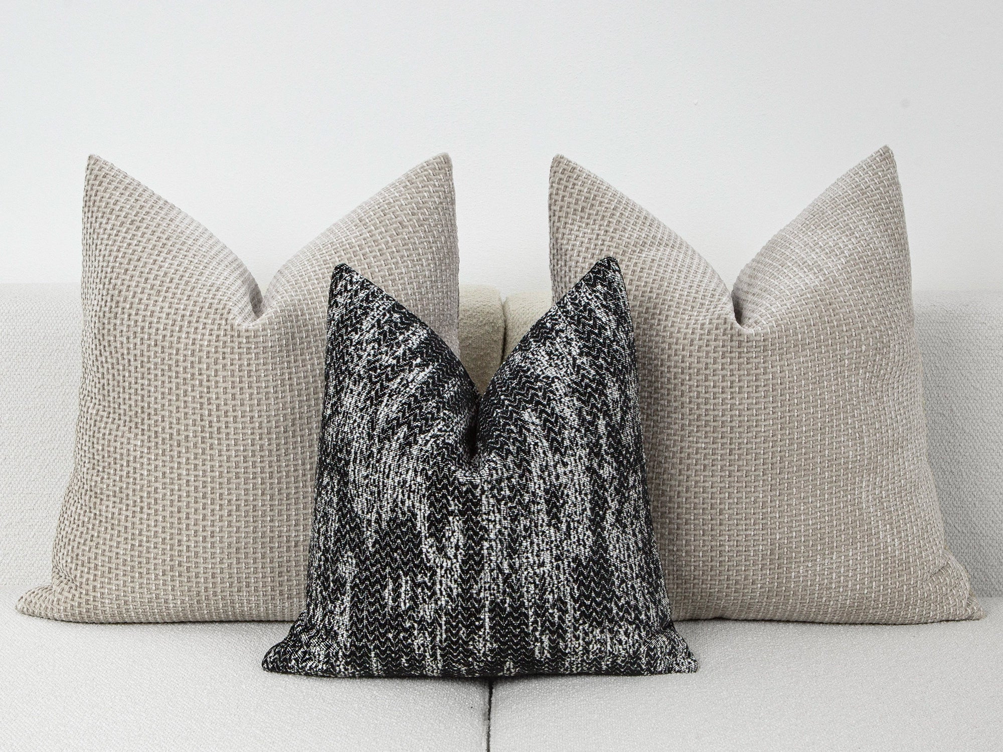 Black Woven Pillow Cover