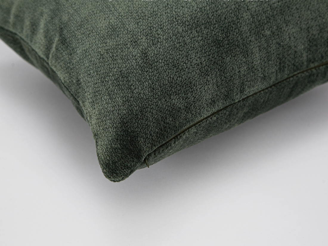 Dusty Dark Green Textured Pillow Cover
