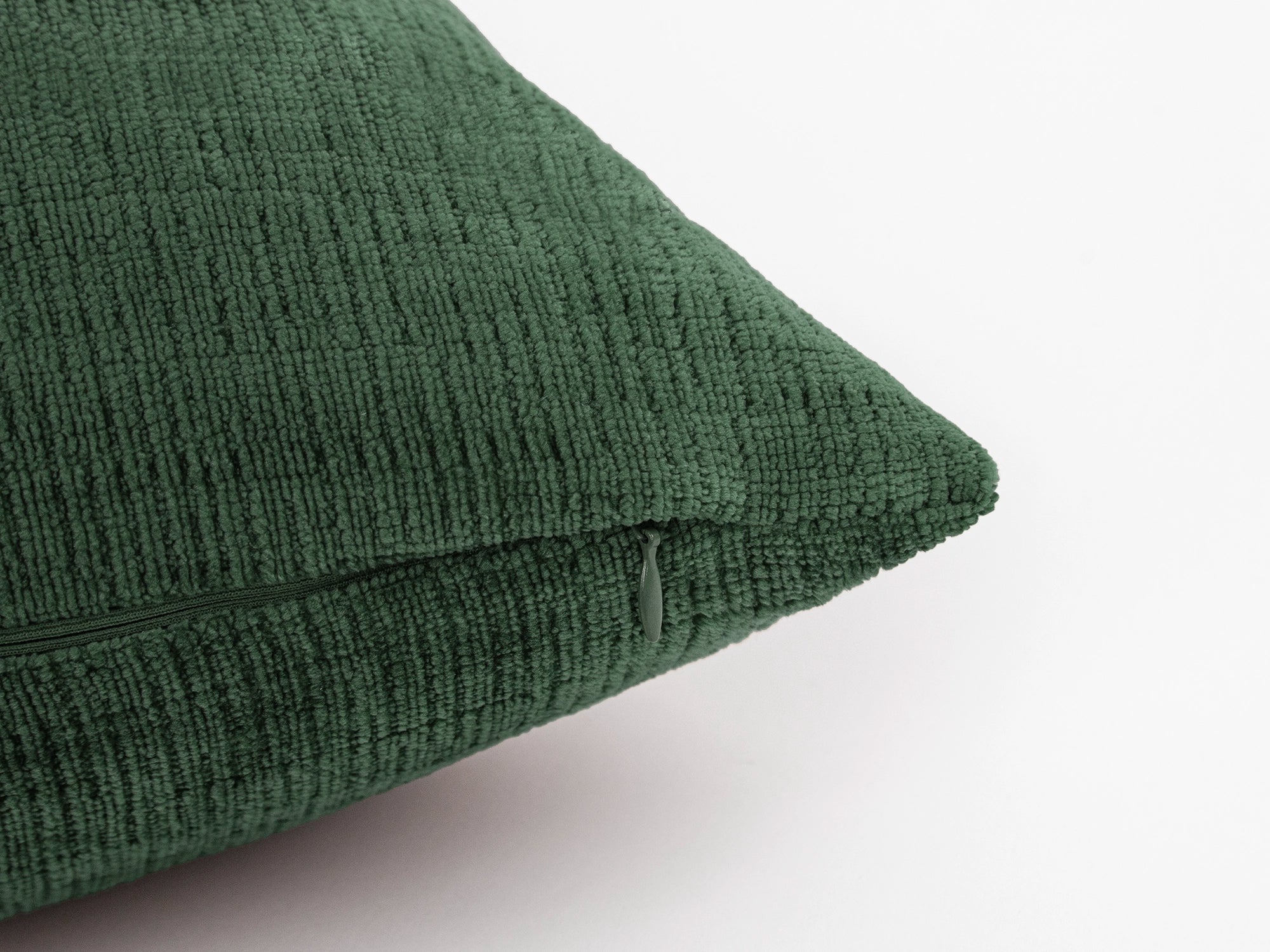 Dark Moss Green Chenille Pillow Cover - Cozy