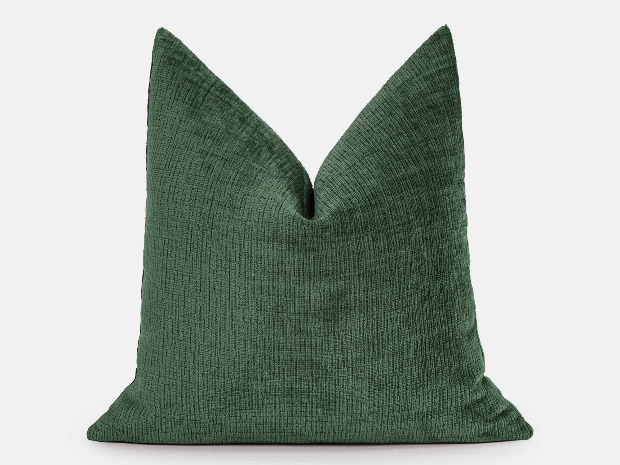 Dark Moss Green Chenille Pillow Cover - Cozy