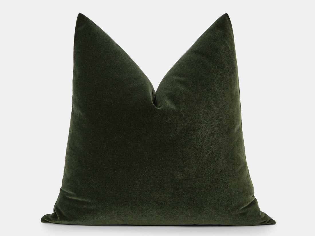 Dark Moss Green Velvet Pillow Cover