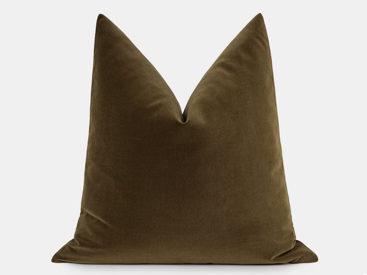 Dark Moss Green Velvet Pillow Cover