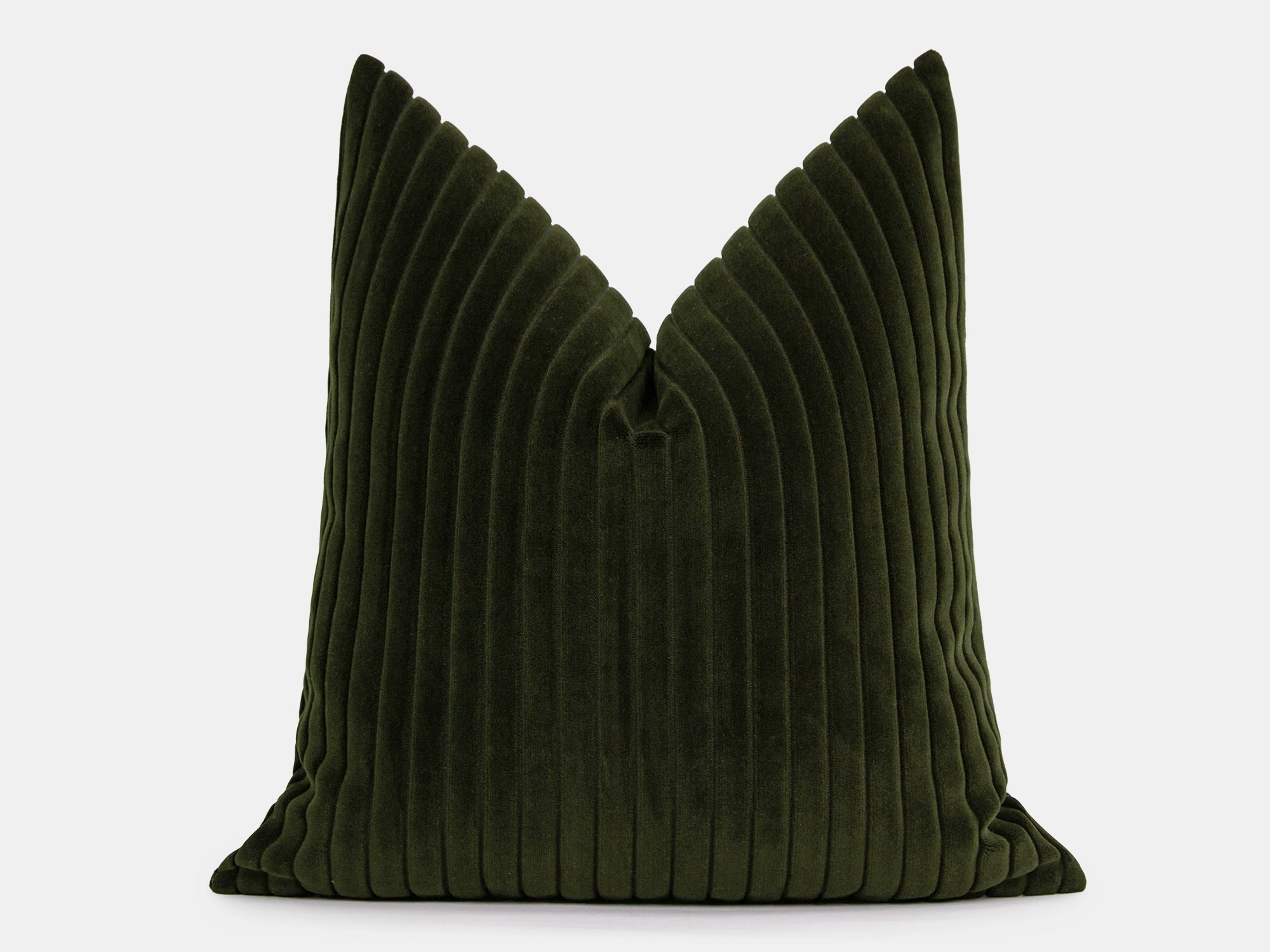 Dark Olive Corduroy Velvet Pillow Cover