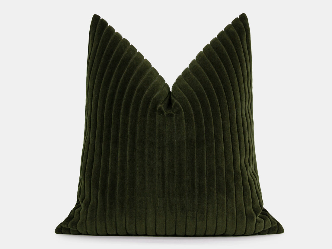 Dark Olive Corduroy Velvet Pillow Cover