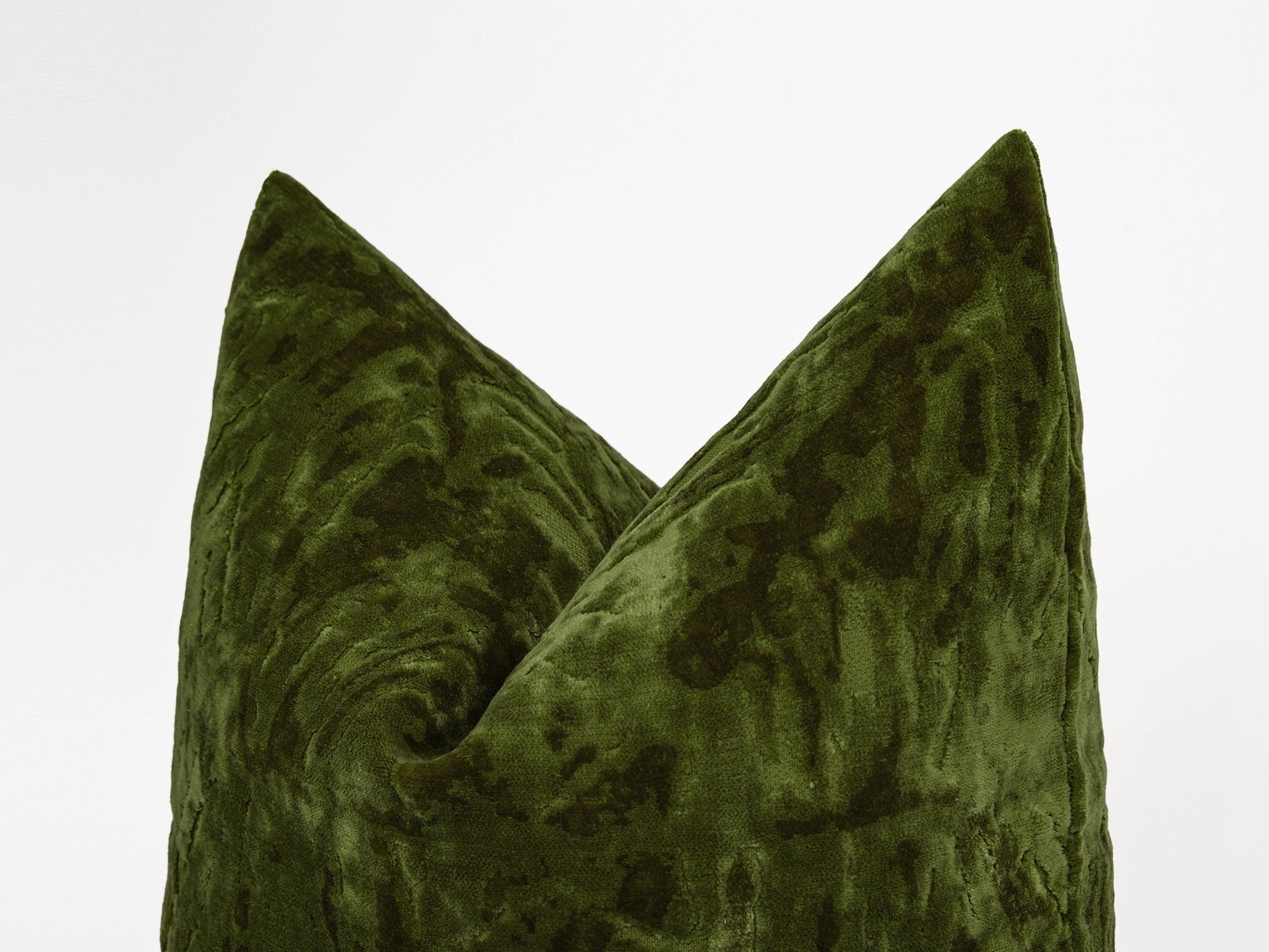 Dark Olive Crushed Velvet Pillow Cover