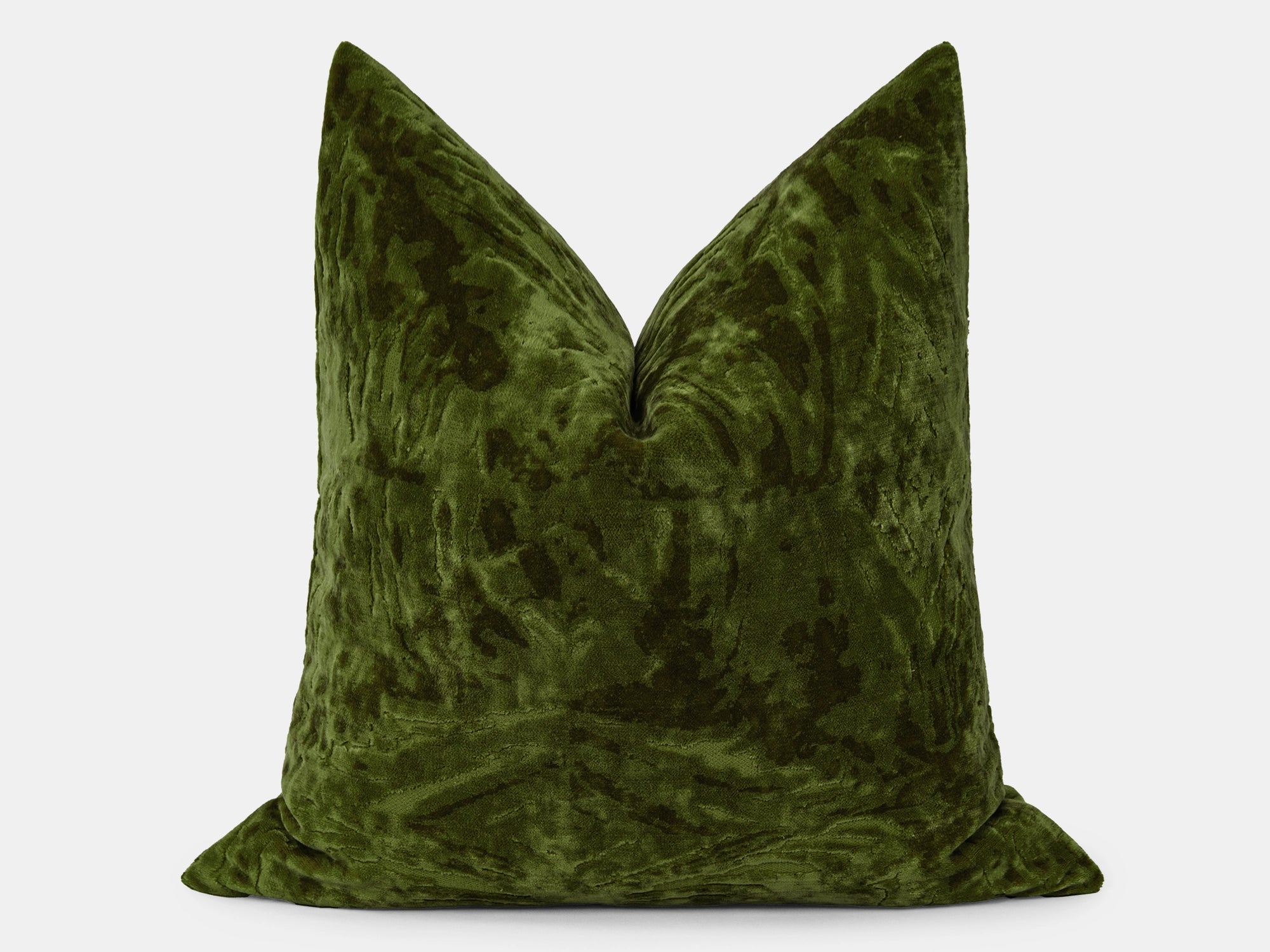 Dark Olive Crushed Velvet Pillow Cover