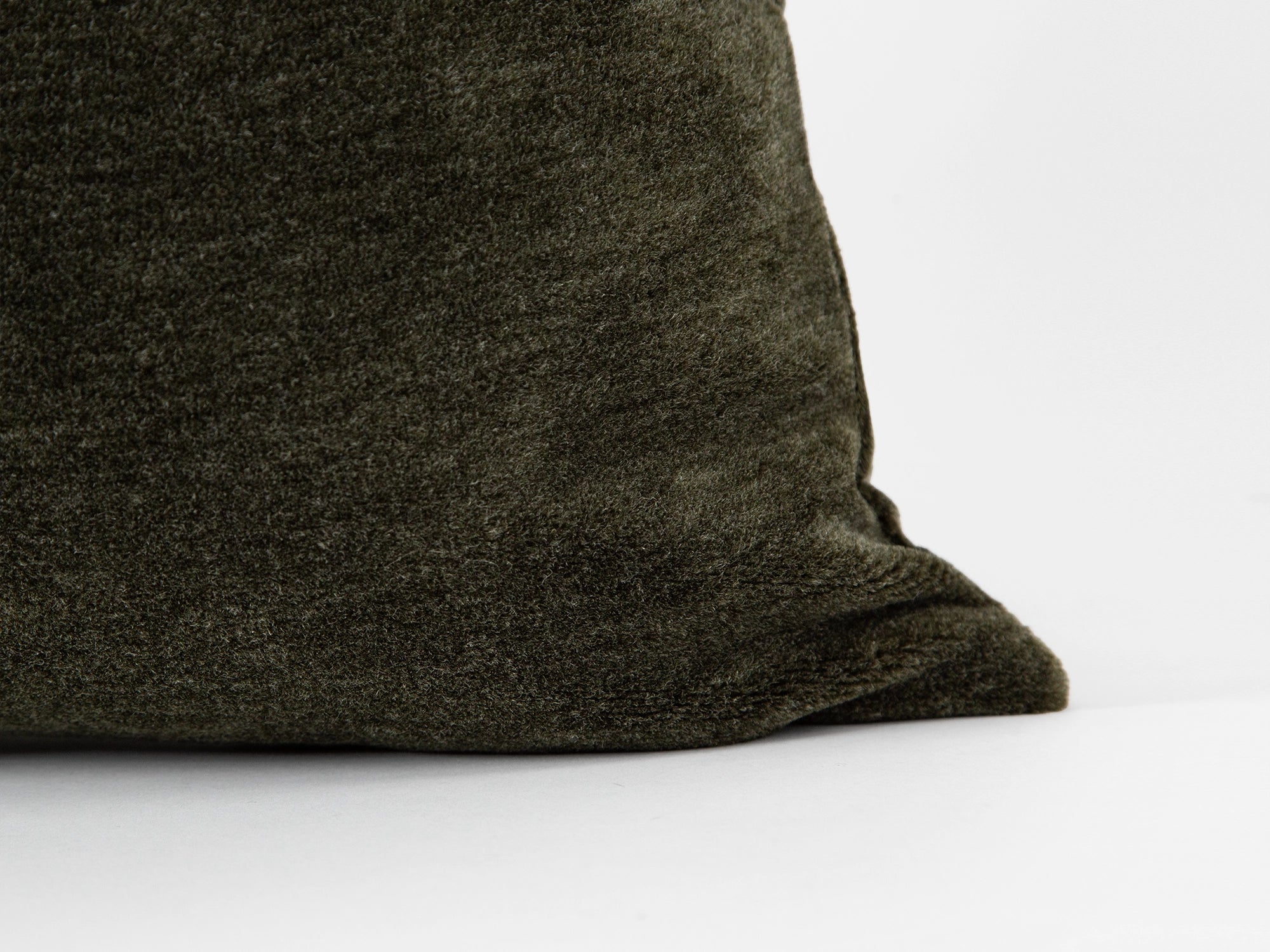 Dark Olive Mohair Velvet Pillow Cover