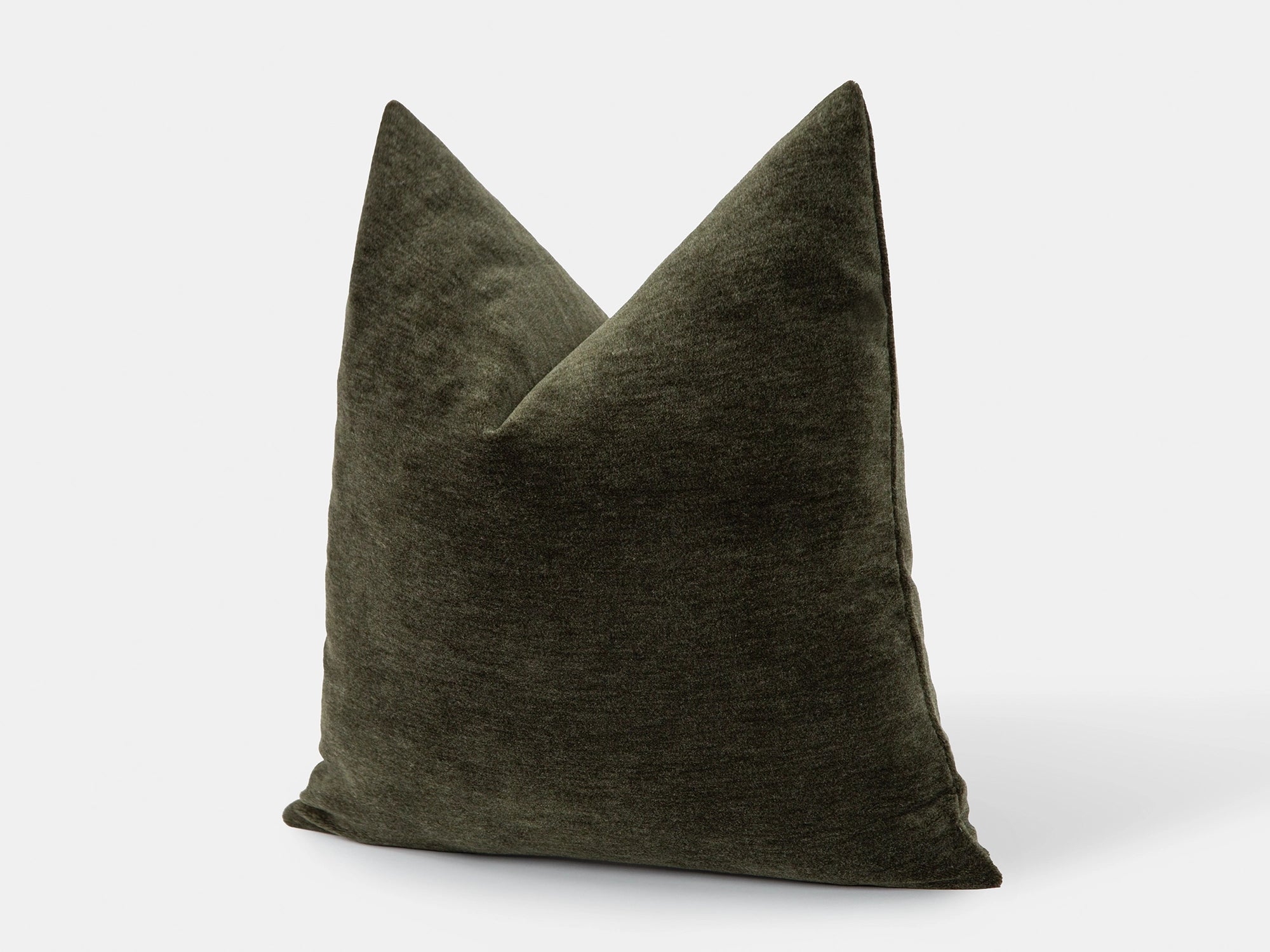 Dark Olive Mohair Velvet Pillow Cover