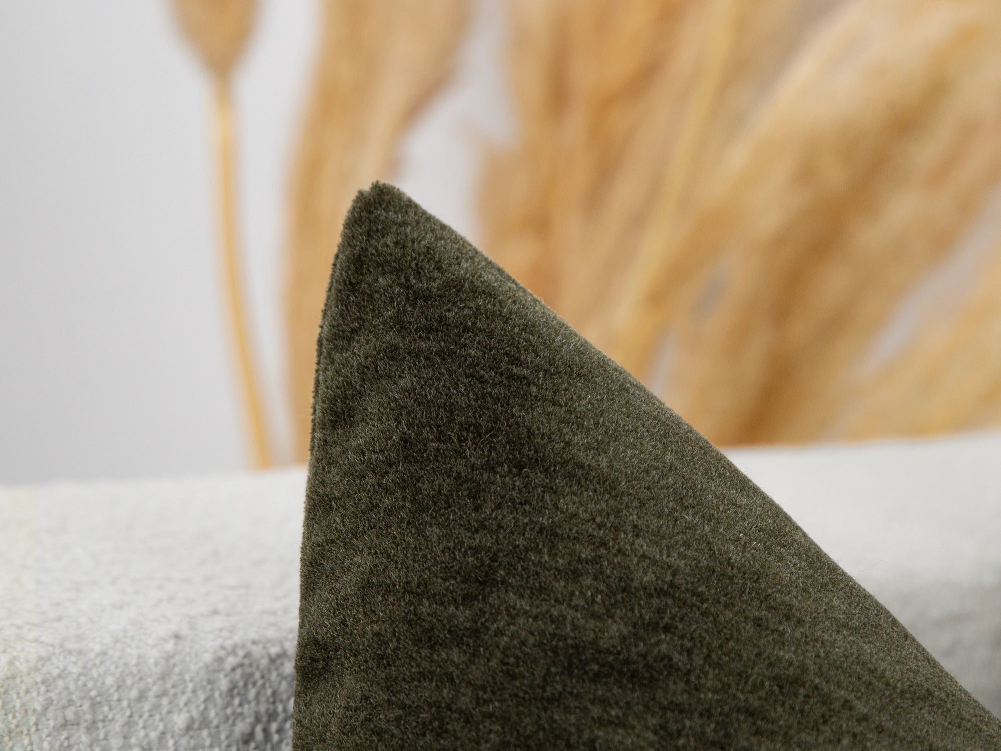 Dark Olive Mohair Velvet Pillow Cover