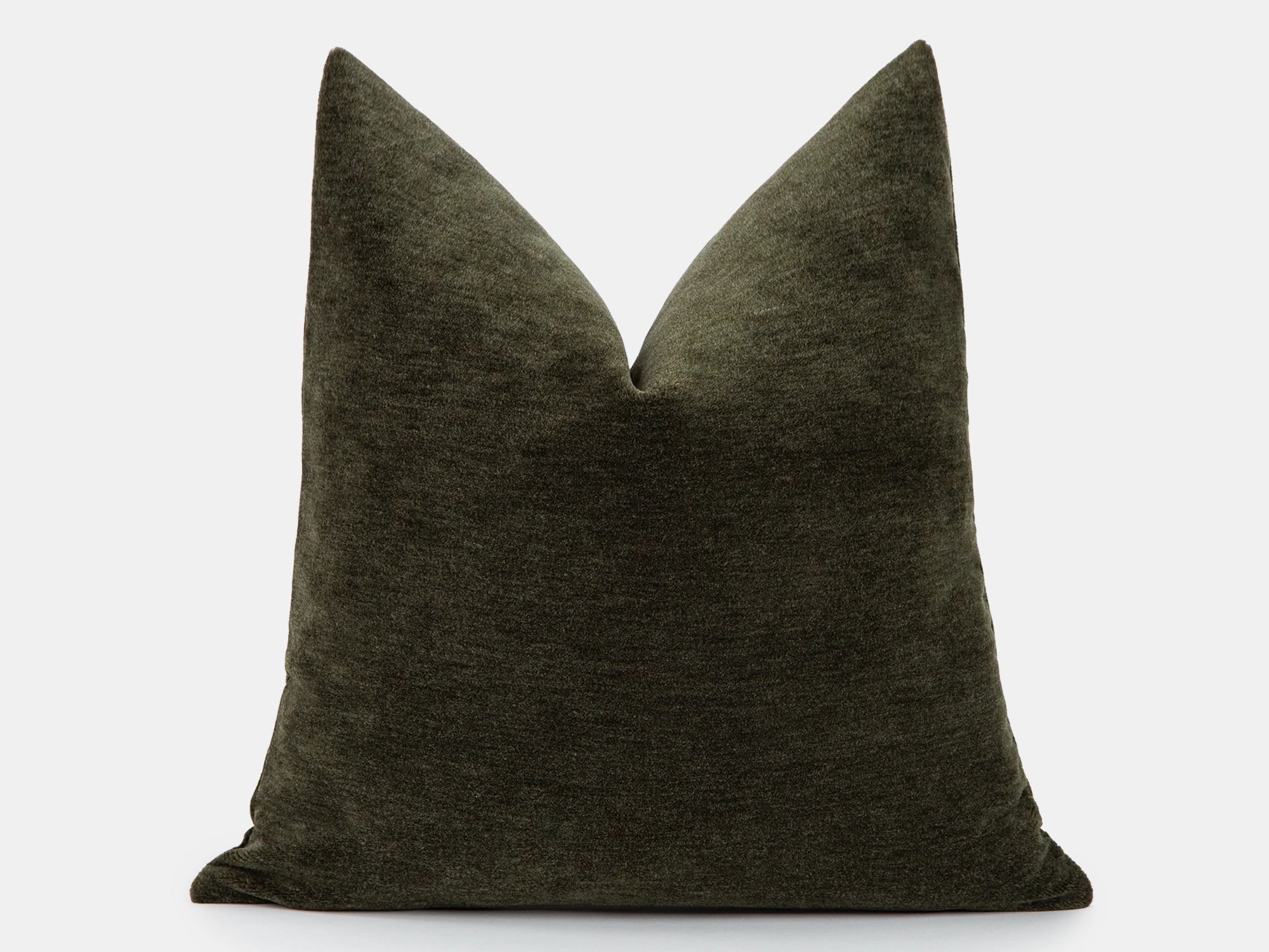 Dark Olive Mohair Velvet Pillow Cover