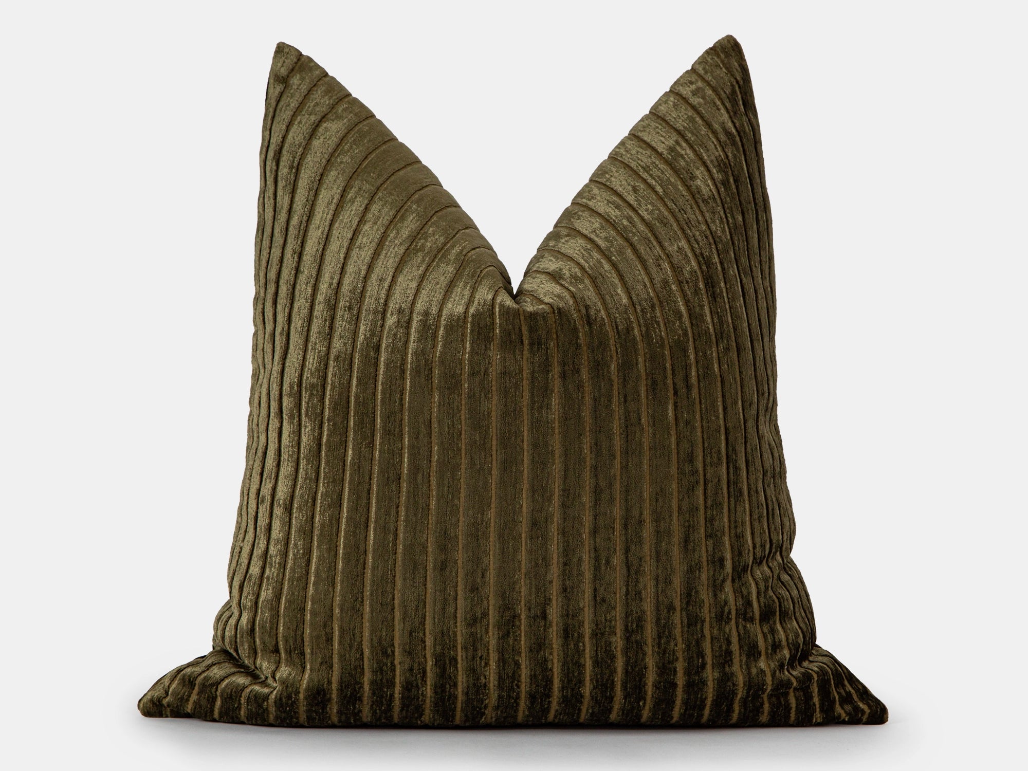 Dark Olive Shiny Velvet Pillow Cover