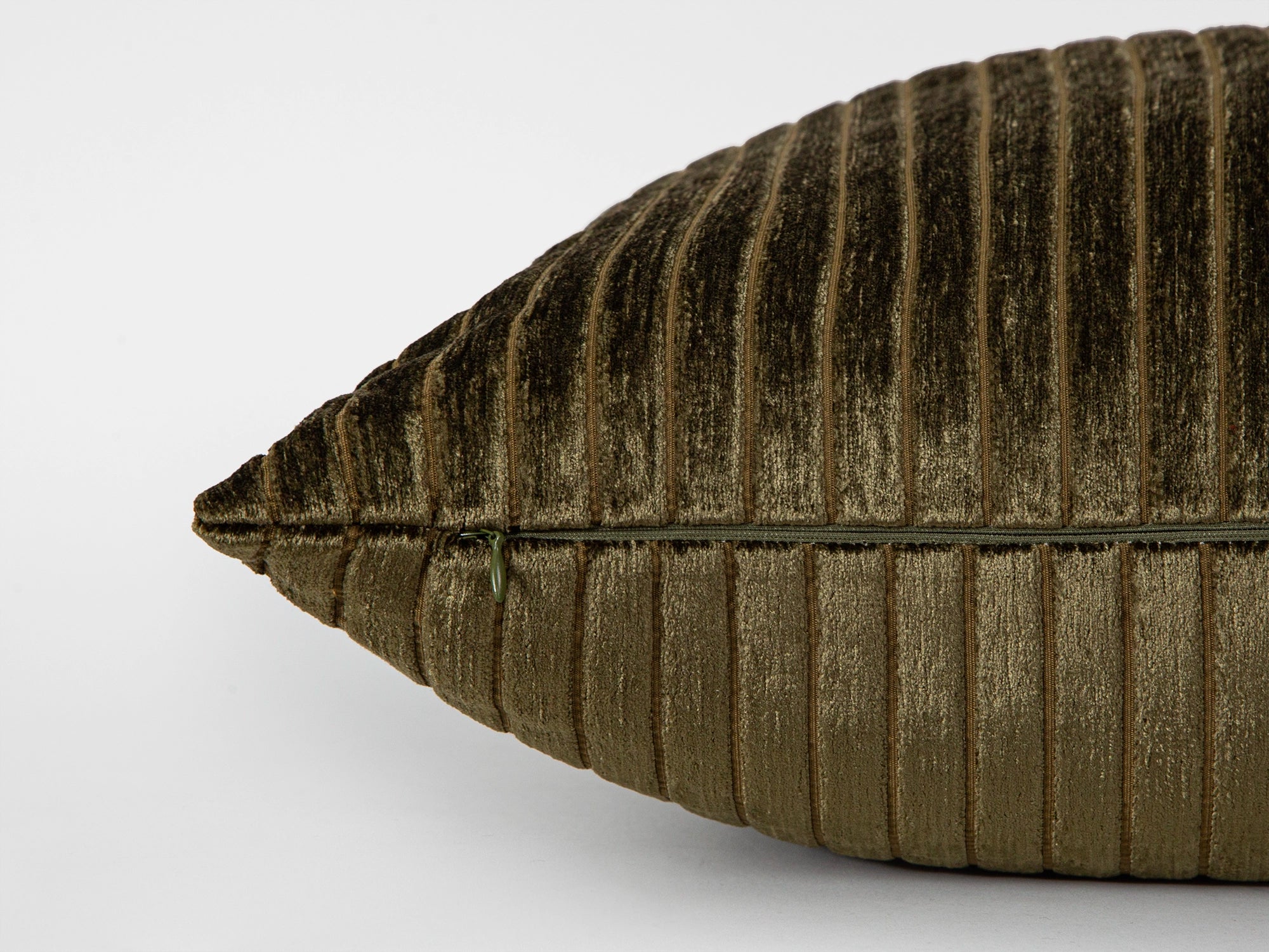 Dark Olive Shiny Velvet Pillow Cover