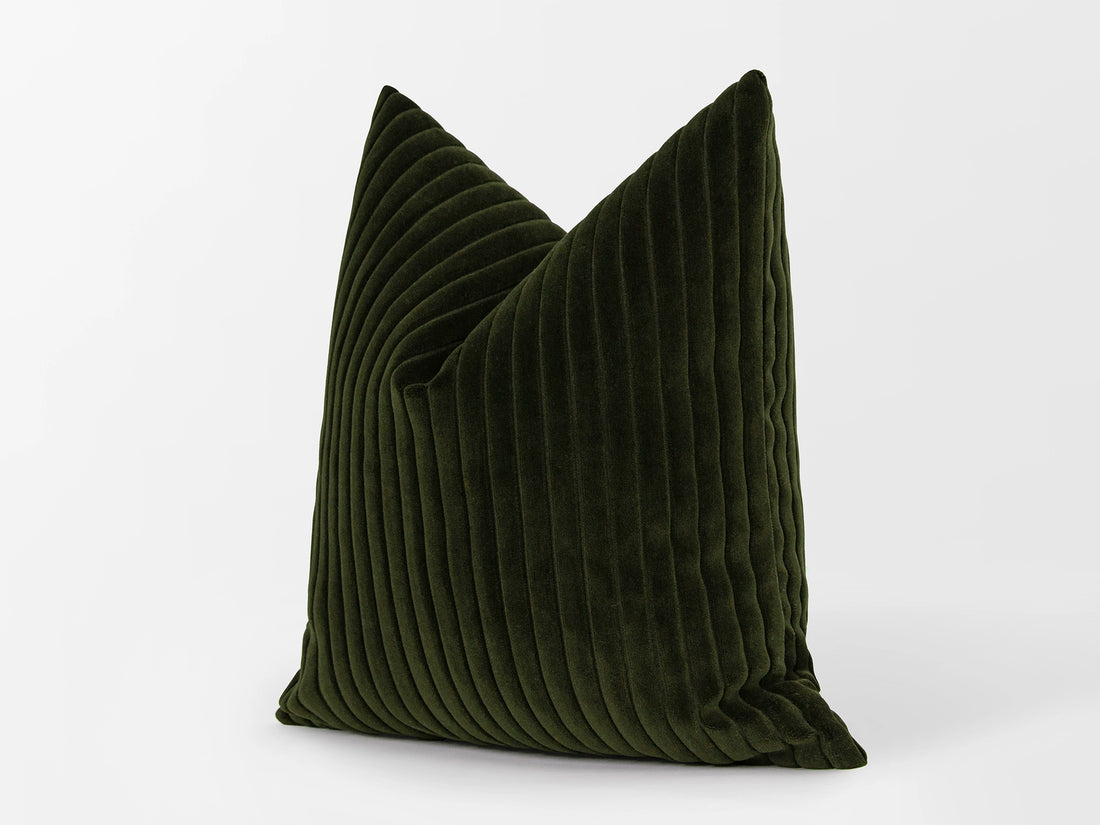 Dark Olive Corduroy Velvet Pillow Cover