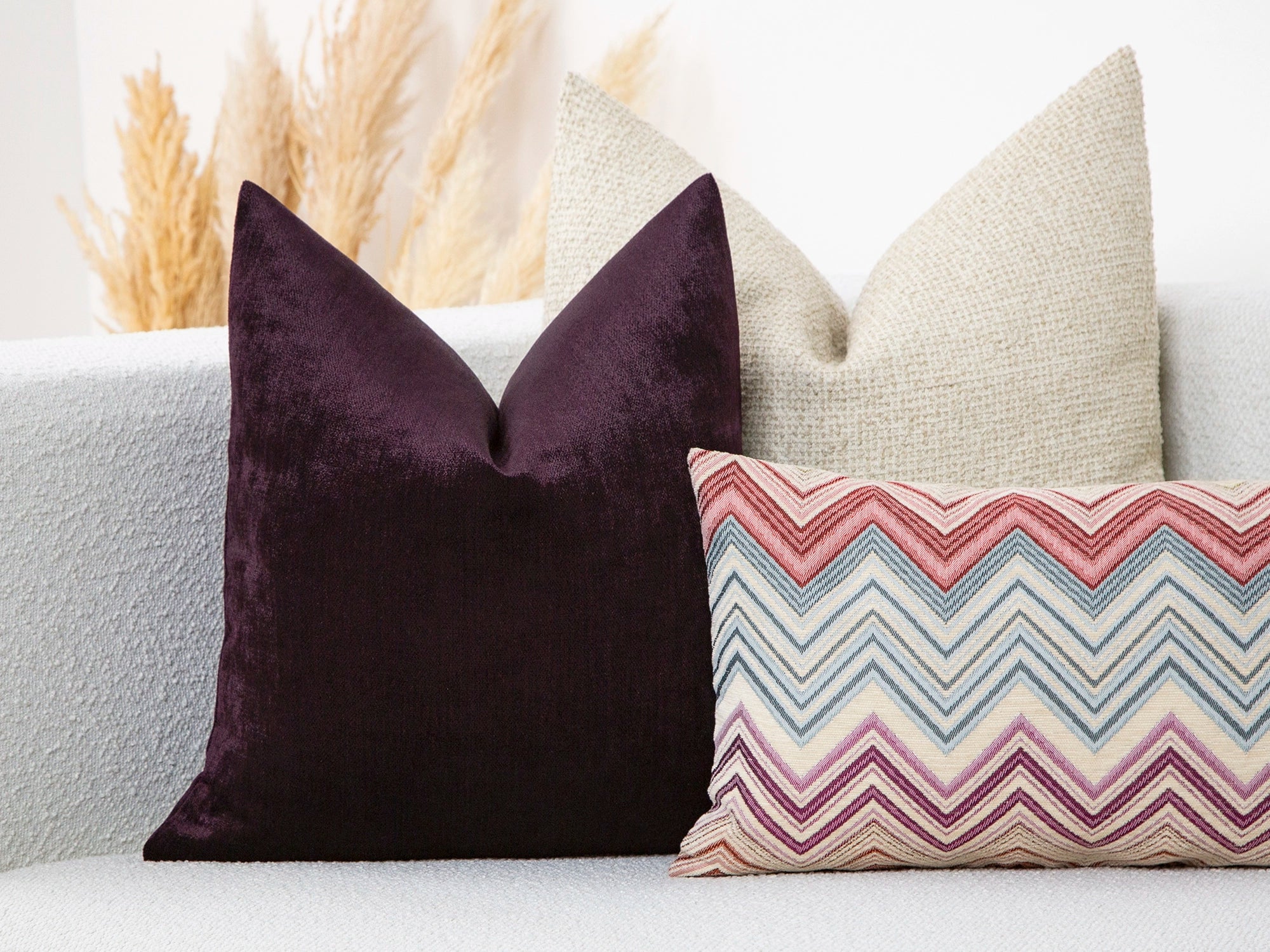 Dark Purple Woven Pillow Cover - Lustre