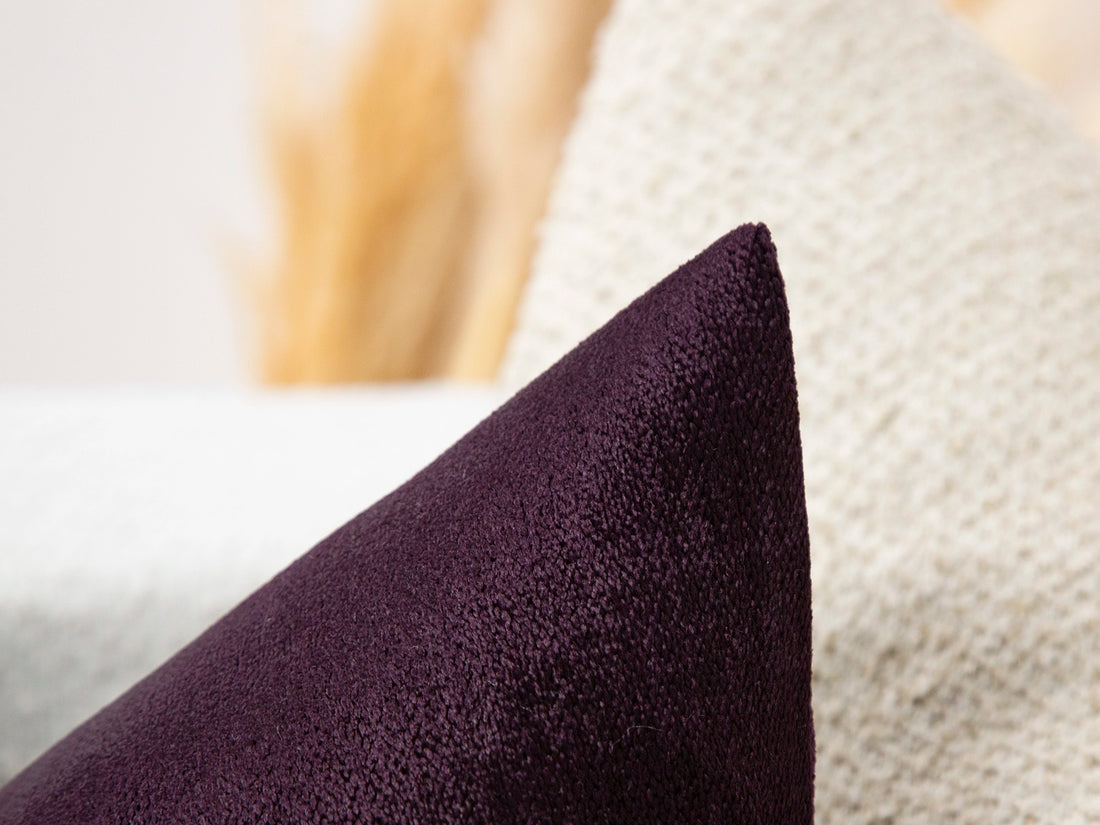 Dark Purple Woven Pillow Cover - Lustre