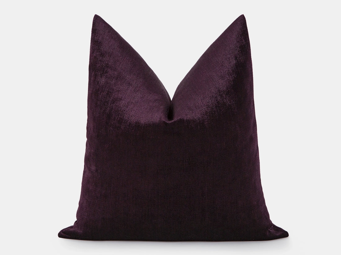 Dark Purple Woven Pillow Cover - Lustre