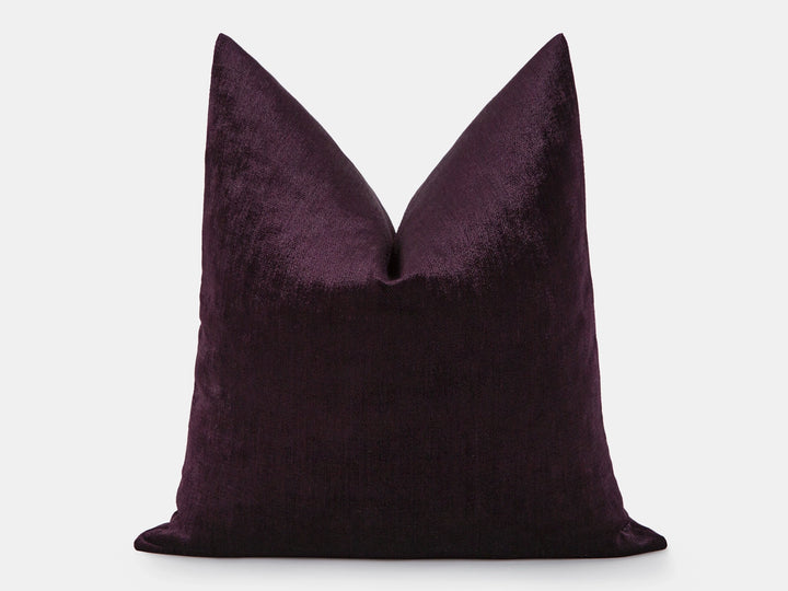 Dark Purple Woven Pillow Cover - Lustre