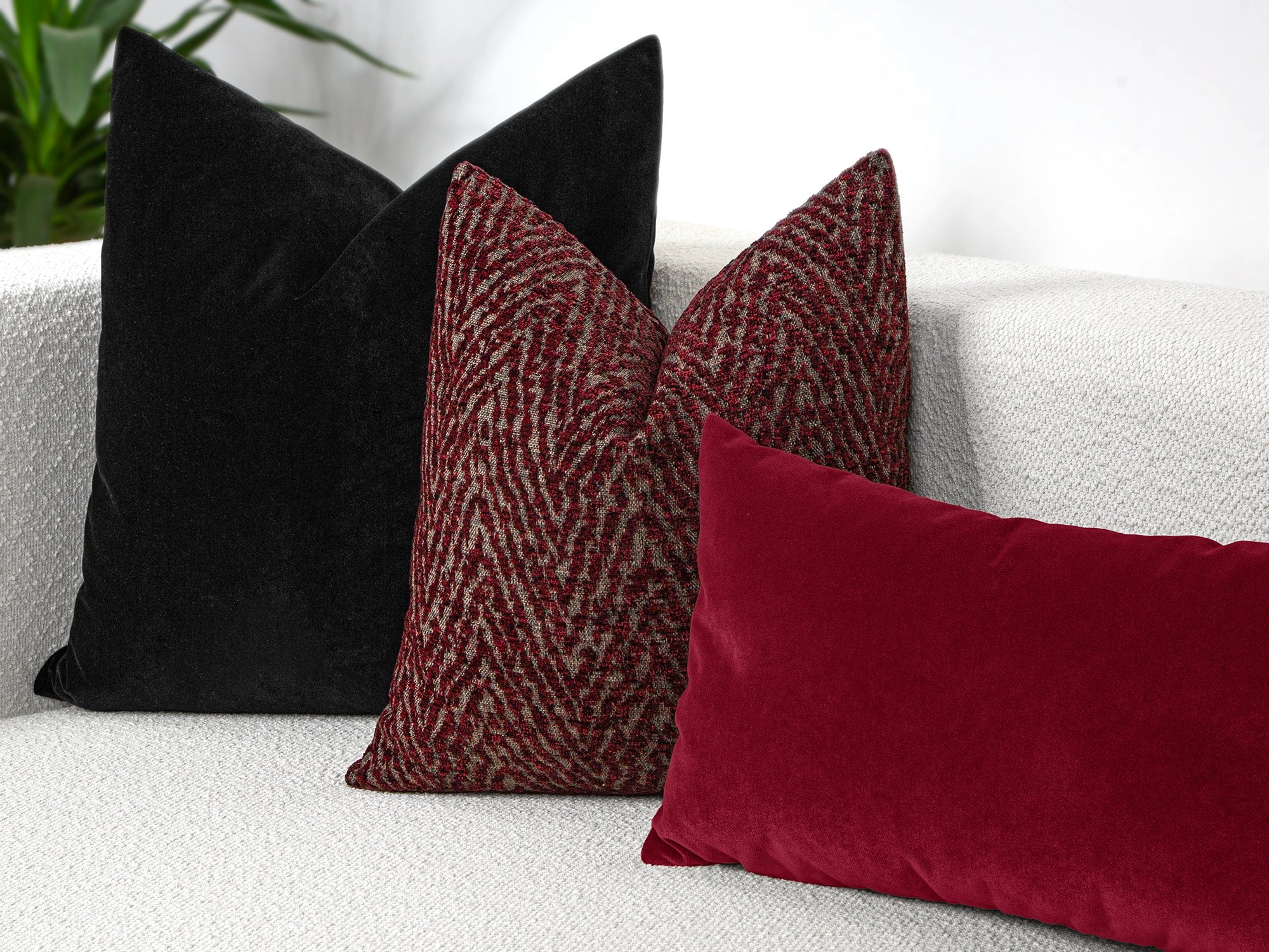 Burgundy Textured Chevron Pillow Cover