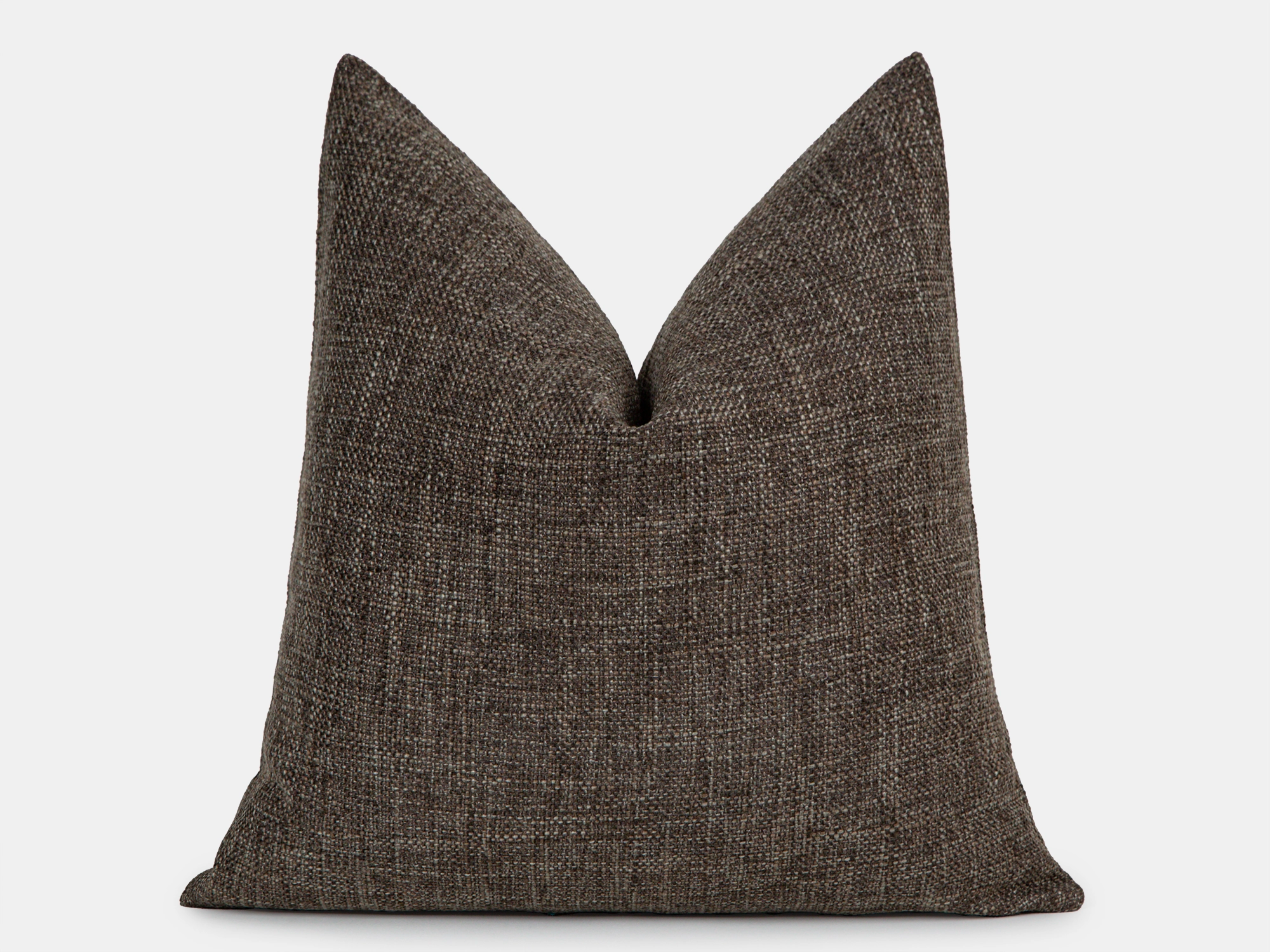 Dark Taupe Brown Woven Pillow Cover