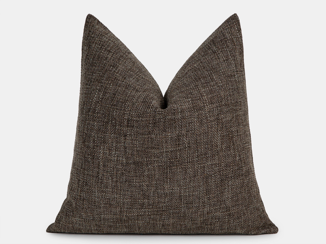 Dark Taupe Brown Woven Pillow Cover