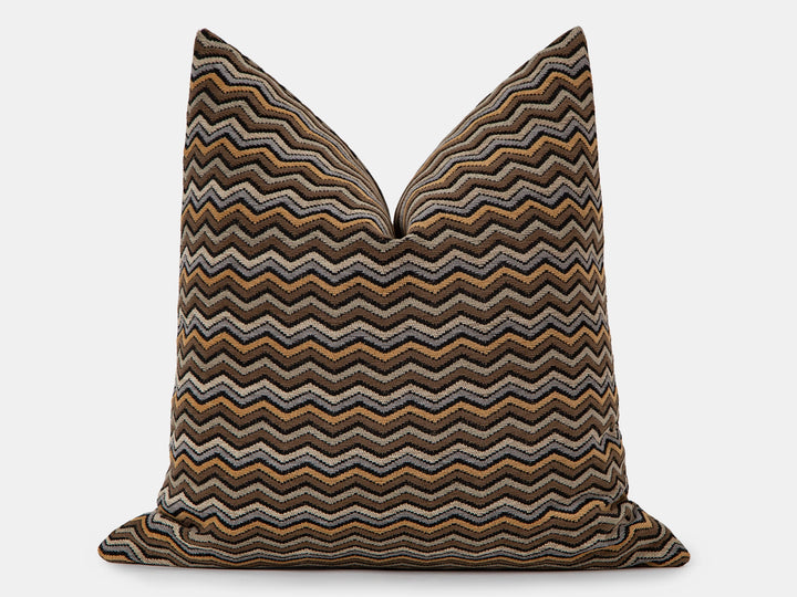 Dark Taupe Chevron Pillow Cover