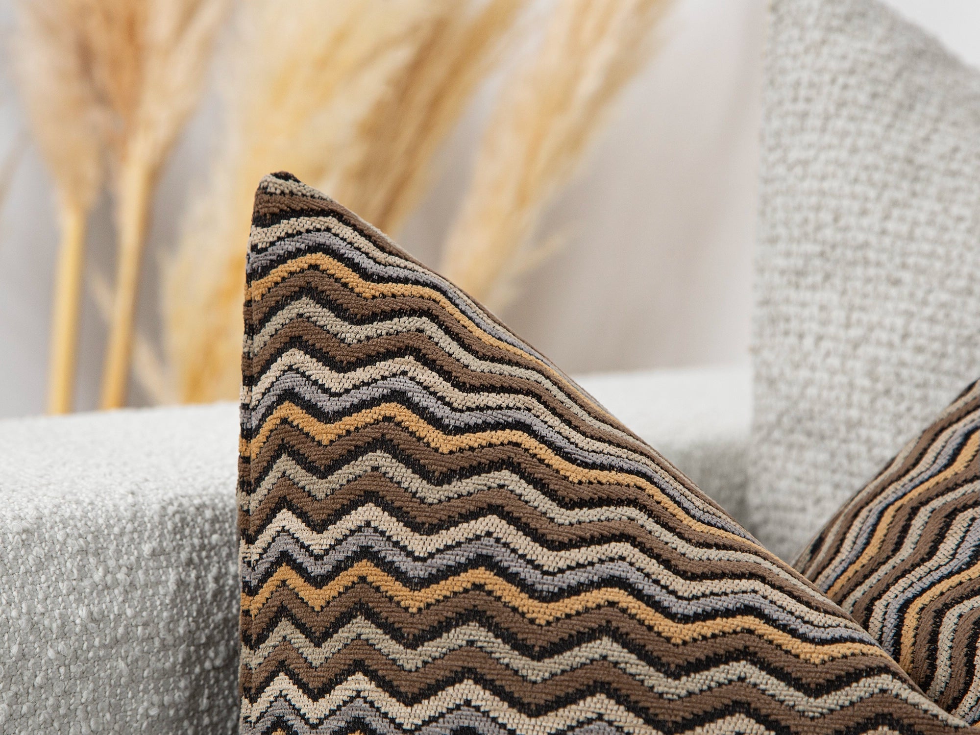 Dark Taupe Chevron Pillow Cover