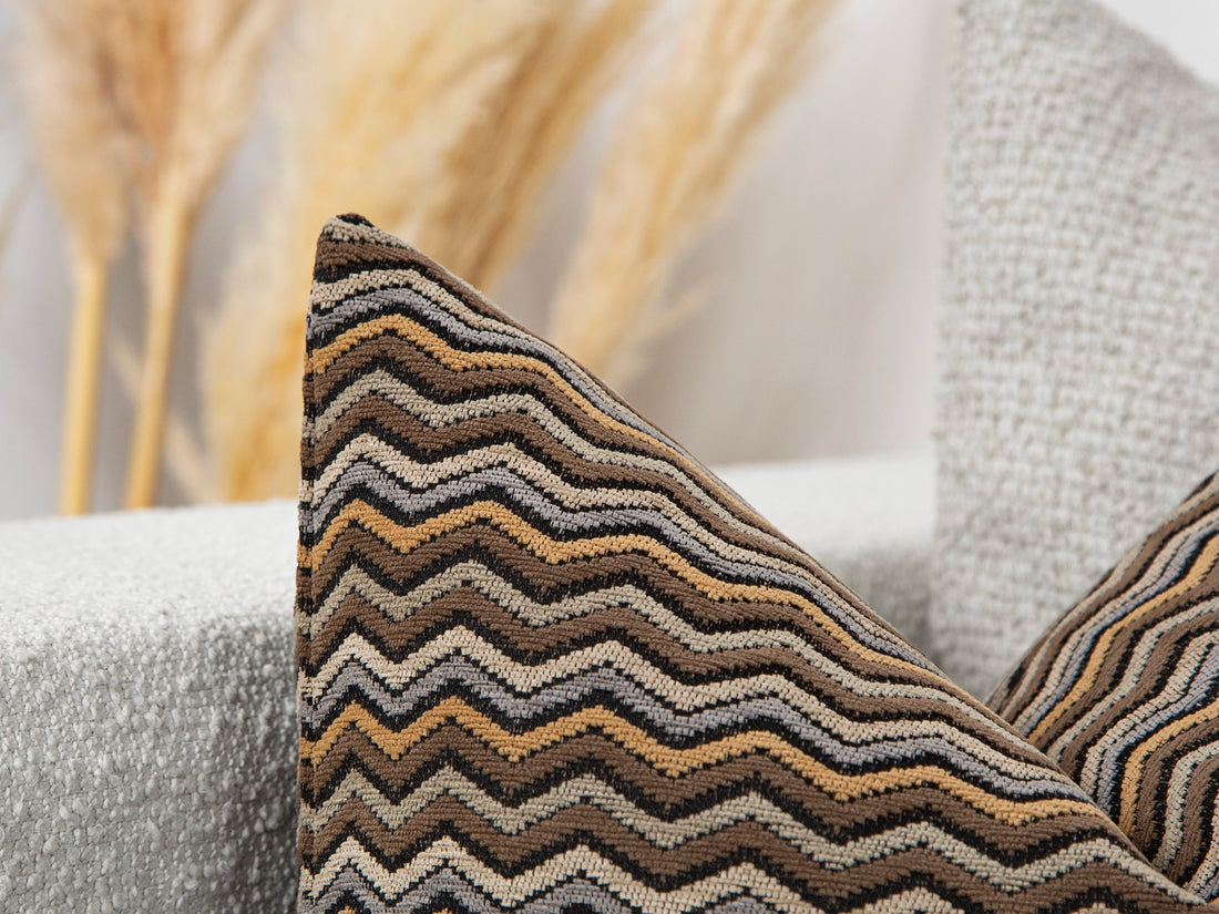 Dark Taupe Chevron Pillow Cover