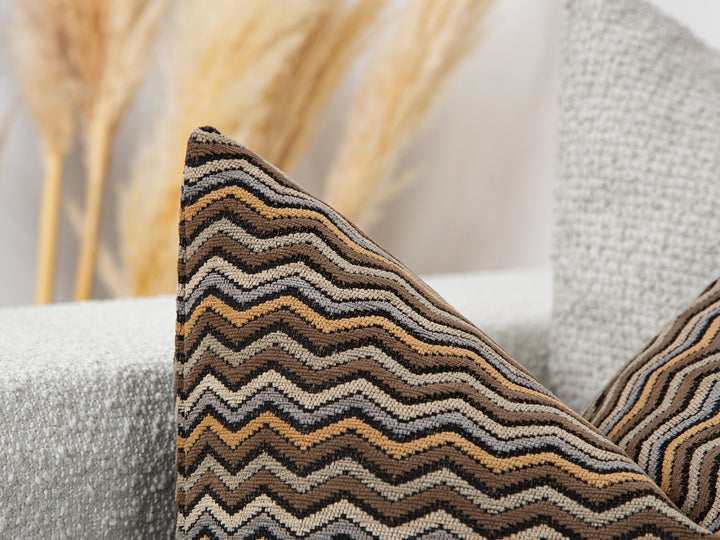 Dark Taupe Chevron Pillow Cover