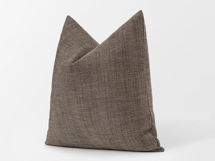 Dark Taupe Linen Woven Pillow Cover