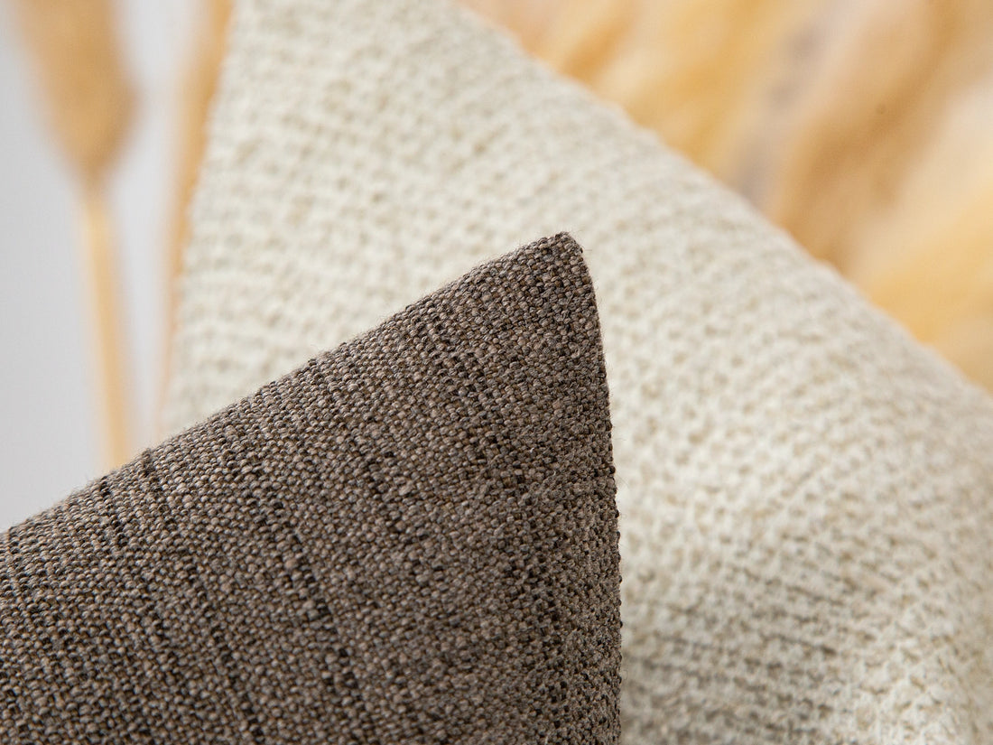 Dark Taupe Linen Woven Pillow Cover
