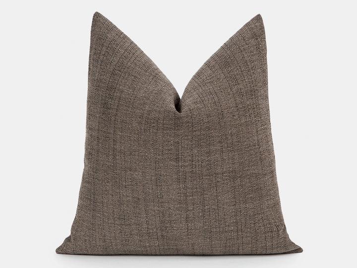 Dark Taupe Linen Woven Pillow Cover