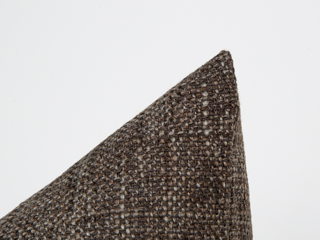 Dark Taupe Brown Woven Pillow Cover