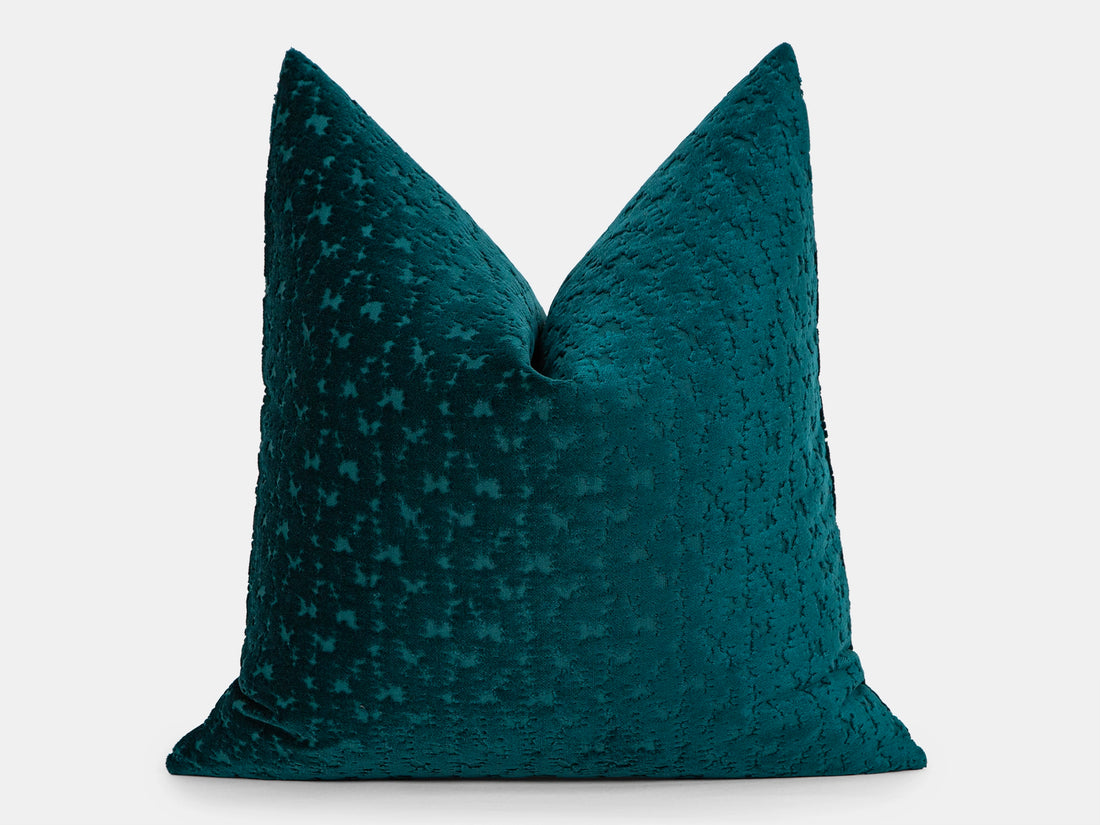 Dark Teal Cut Velvet Pillow Cover