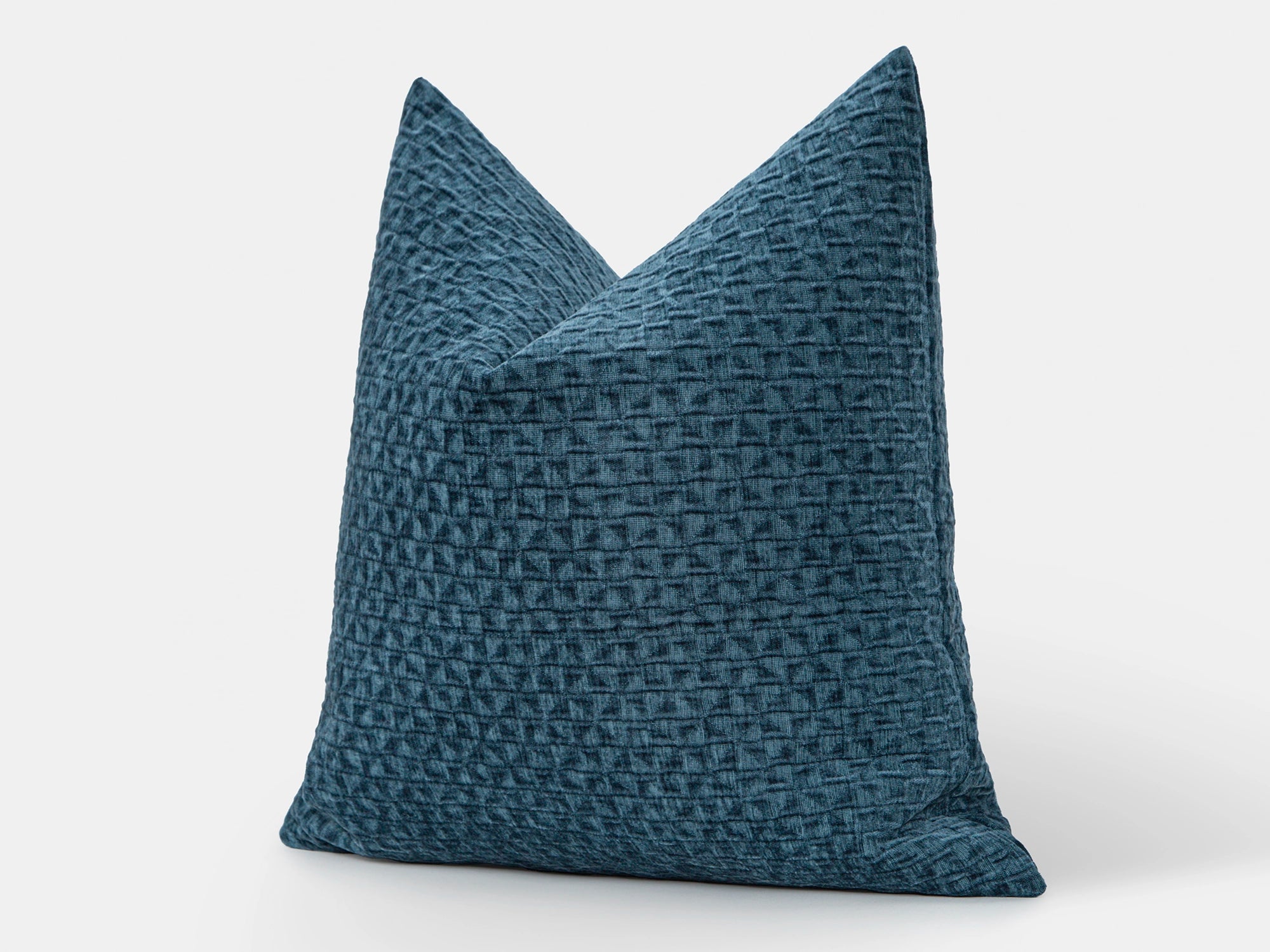 Dark Teal Textured Lattice Pillow Cover – Relief