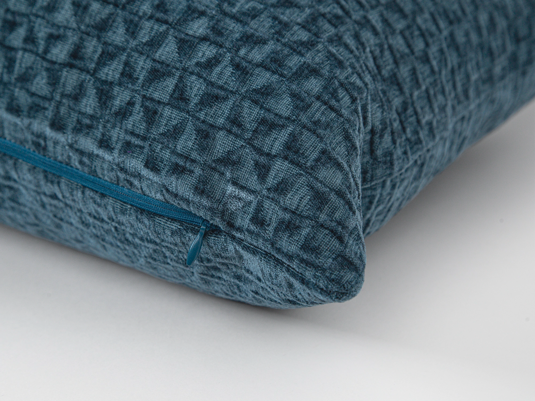 Dark Teal Textured Lattice Pillow Cover – Relief