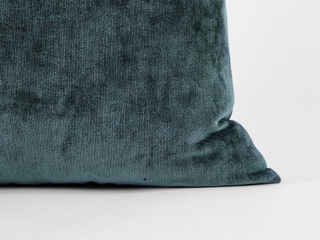Dark Teal Woven Pillow Cover - Lustre