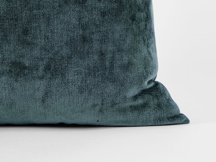 Dark Teal Woven Pillow Cover - Lustre