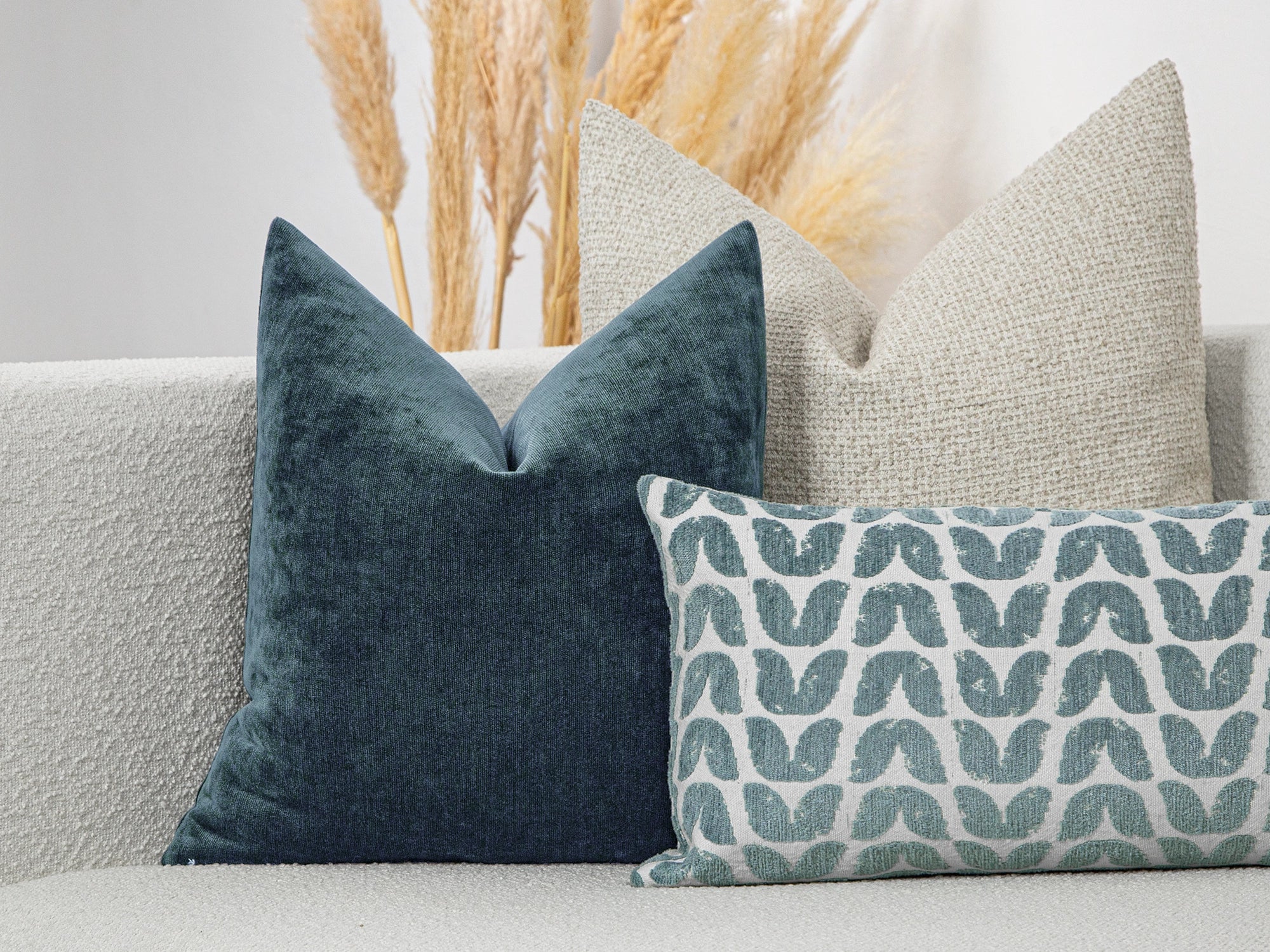 Dark Teal Woven Pillow Cover - Lustre
