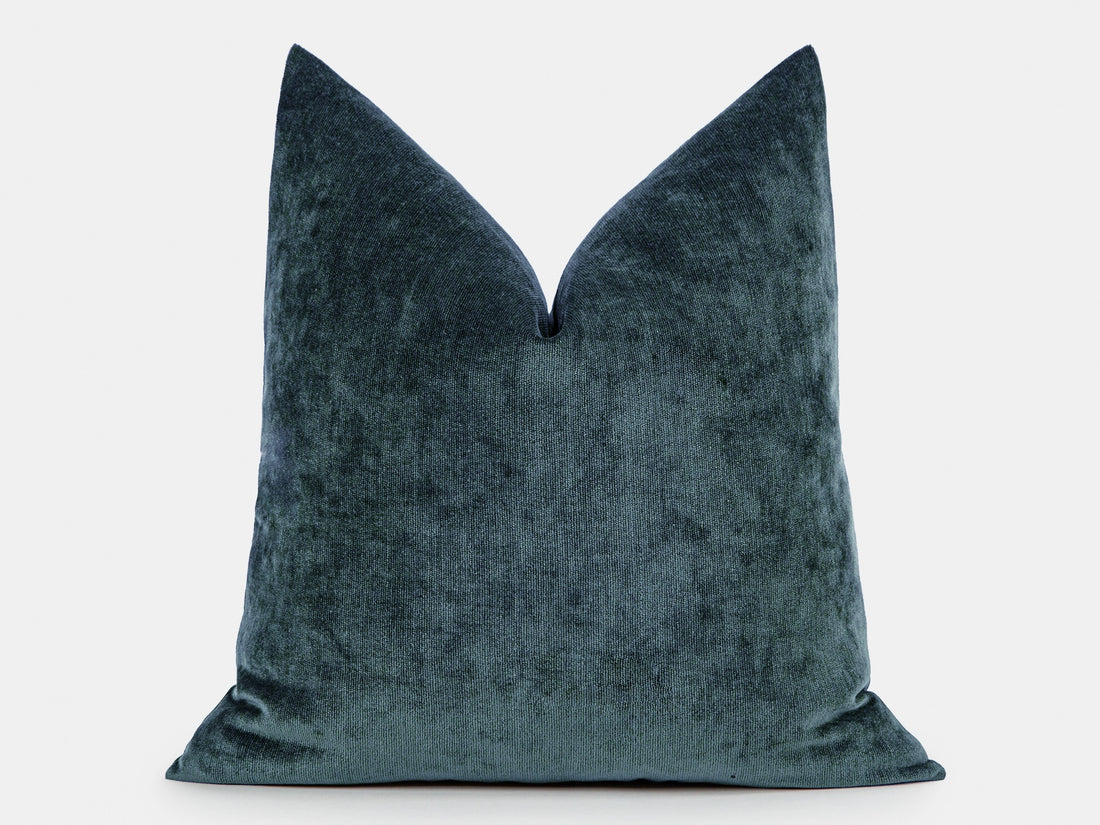 Dark Teal Woven Pillow Cover - Lustre