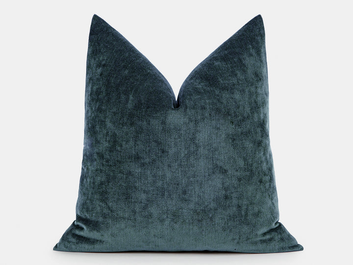 Dark Teal Woven Pillow Cover - Lustre